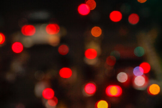 Blured night light. bokeh background, Blur concept . Abstract unfocused blured bokeh light dots background
