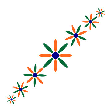 Abstract Floral Patter Based on Indian Flag Colours Theme