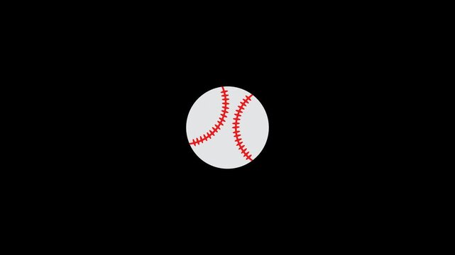 Rotating Baseball Ball Floating on Transparent Alpha Background