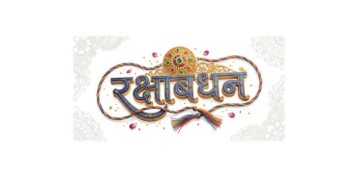 ​Vector Design of Shubh Rakshabandhan Greeting with Traditional Motifs.