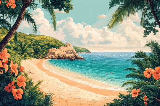 Bright Coastal Scene Full of Summer Memories