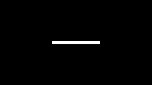 White loading bar progress indicator animation on black background