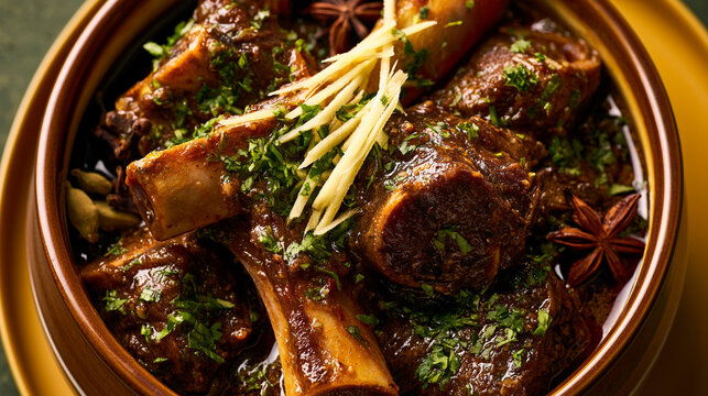 Delicious mutton nihari in a bowl