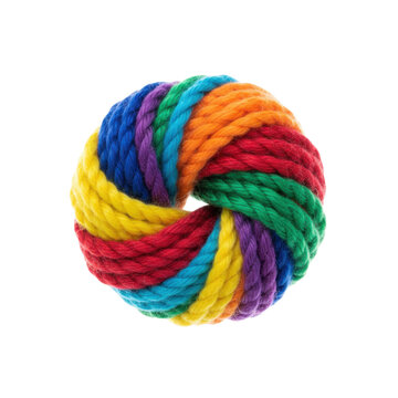 Colorful Rainbow Rope Knot Ball Toy for Pets
