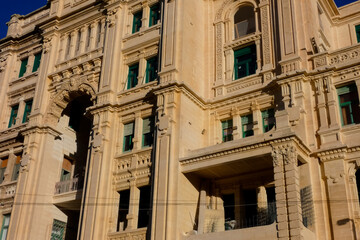 Fototapeta premium Ornate facade of historic building in malta