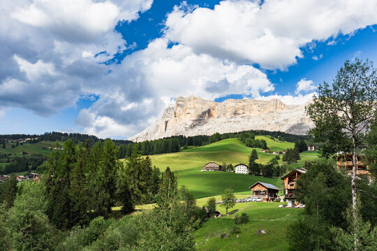 Idyllic alpine village on a beautiful summer day