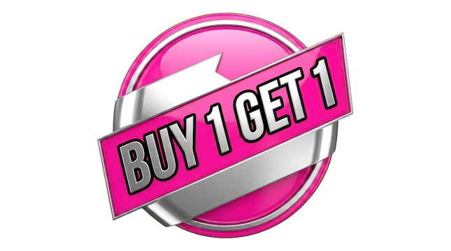 Buy One Get One Free Pink Promotional Badge