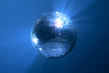 Fototapeta premium Disco ball with reflective bright rays