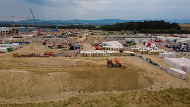 Earthworks at a data center construction site in Austria