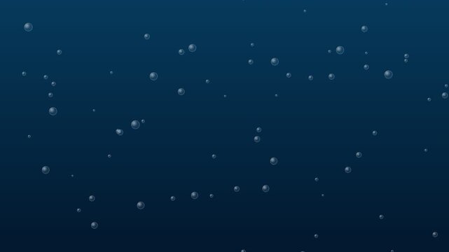 Underwater Air Bubbles Rising Deep Blue Water Background - Seamless Loop 4K