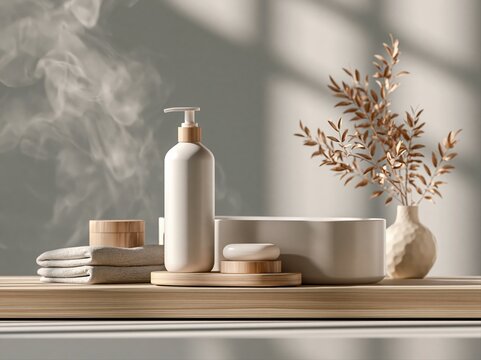 Relaxation setup at home with skincare products and a calming atmosphere