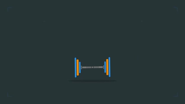 Sports-themed animated video featuring a soccer ball, fitness equipment, and a jump rope.