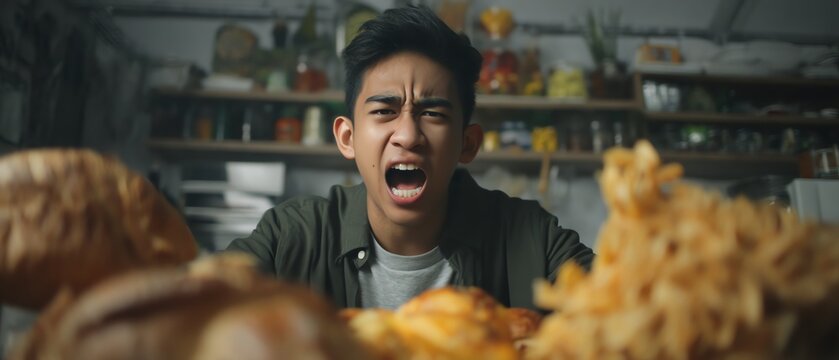 Person expressing frustration over food choices.
