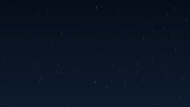Heavy Rain Streaks Falling on Dark Blue Storm Background - Seamless Loop 4K
