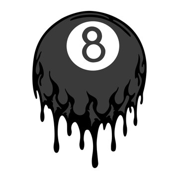 Y2K Grunge 8 Ball Decal, Alternative Streetwear Vector Icon