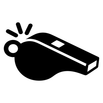 Black referee whistle icon vector illustration isolated on white background