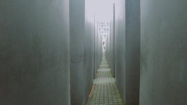 walking empty Holocaustmonument berlin germany