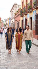 Fototapeta premium Colorful Street in San Miguel de Allende, Mexico