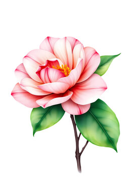 blooming pink camellia flower