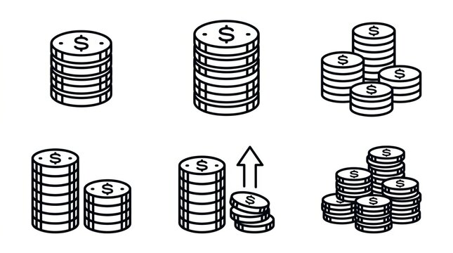 Illustration of stacked coins showing financial growth and investment concepts.