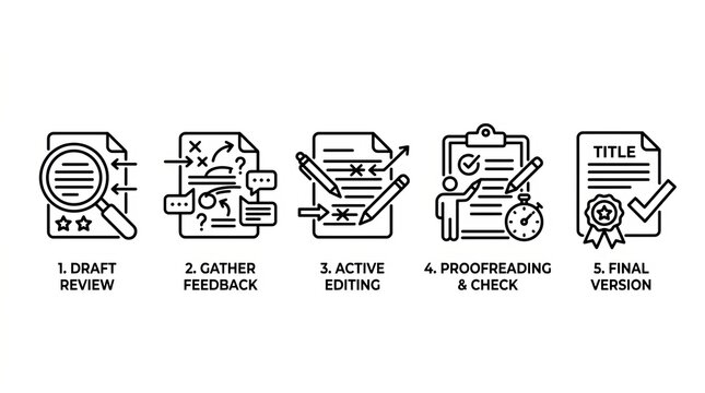 Illustrated stages of smart review process for software development lifecycle.