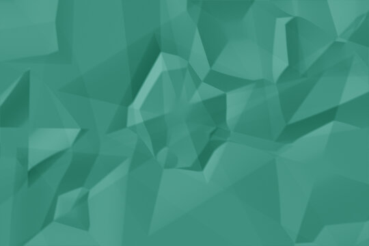 Abstract geometric background with soft teal and green polygonal shapes creating a modern low poly texture design