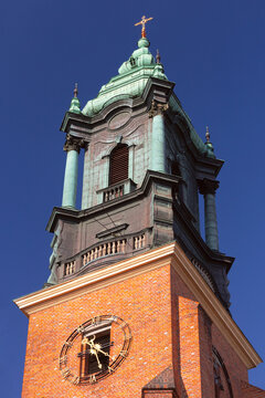 Cathedral Tower with Clock on Ostrow Tumski in Poznan, Poland