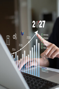 Professional entrepreneur businessman use ai artificial intelligence data analysis statistic business planning growth success strategy leadership marketing management achievement upward company