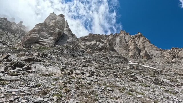Dramatic Rock Formations Above Zonaria Trail on Mount Olympus, Greece