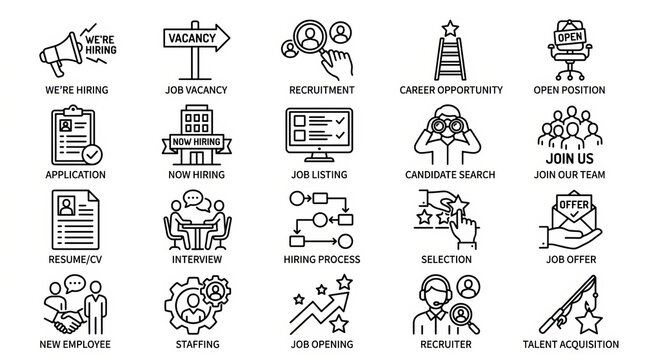 Collection of flat design icons representing various travel and tourism destinations.