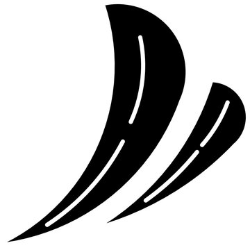 Abstract black curved path with dashed lines, flat graphic element