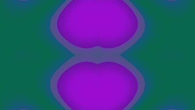 Abstract symmetrical purple and green pattern with vibrant colors