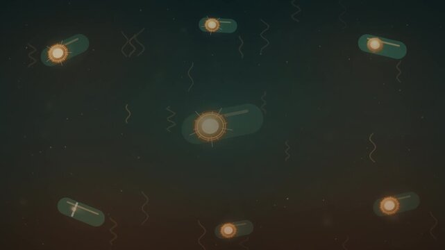Heat resistant bacterial spores over dark background seamless loop