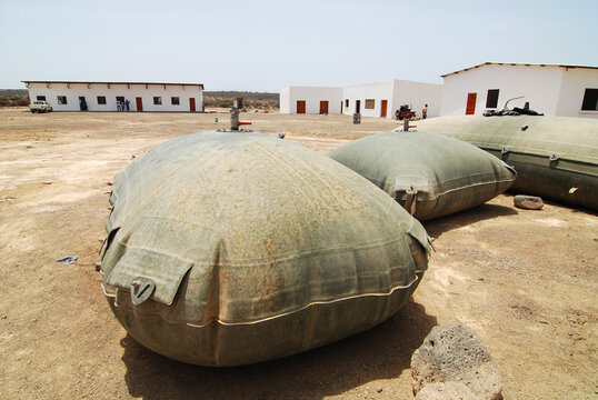Djibouti, Kharta, inflatable water container provided by the UNICEF