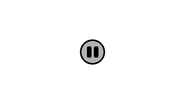 Cursor arrow clicking play and pause button with alpha channel. Mouse pointer click media player icon animated on transparent background 4k video.