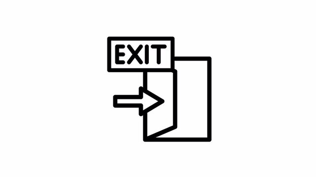 emergency exit minimalist stroke animation