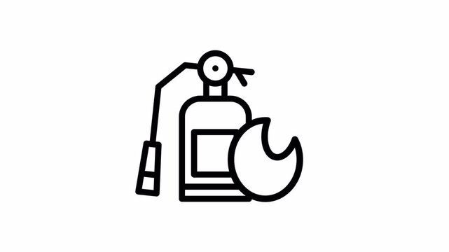 fire extinguisher minimalist stroke animation