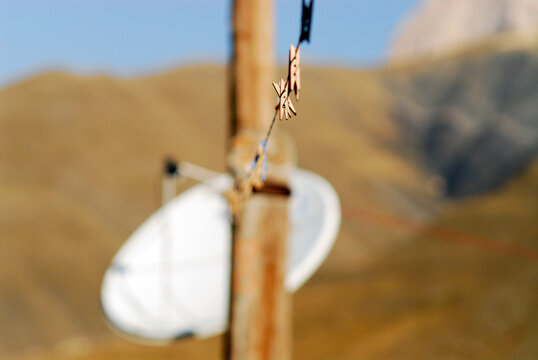 Azerbaijan, Xinaliq, close-up of clothes pins