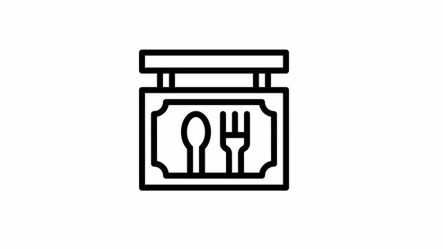 food court minimalist stroke animation