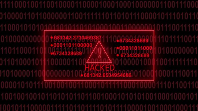 Digital glitch effect overlaying a red warning sign within a code editor displaying  syntax and system status messages creating a cybersecurity alert concept