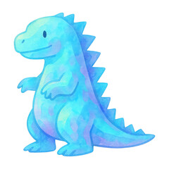 Fototapeta premium PNG Cute blue dinosaur cartoon illustration.