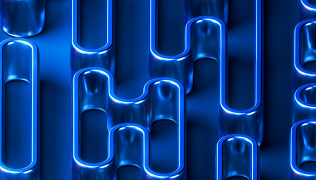 3D Blue Glass Forms