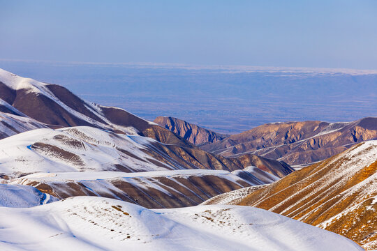 Snow-Covered Mountain Landscape in Kyrgyzstan