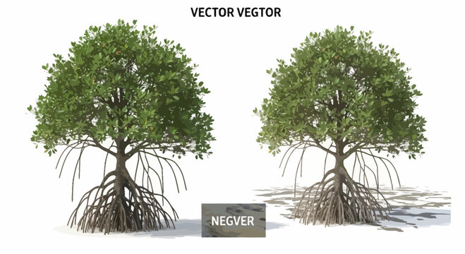 Mangrove trees vector illustration natural environment and ecosystem concept