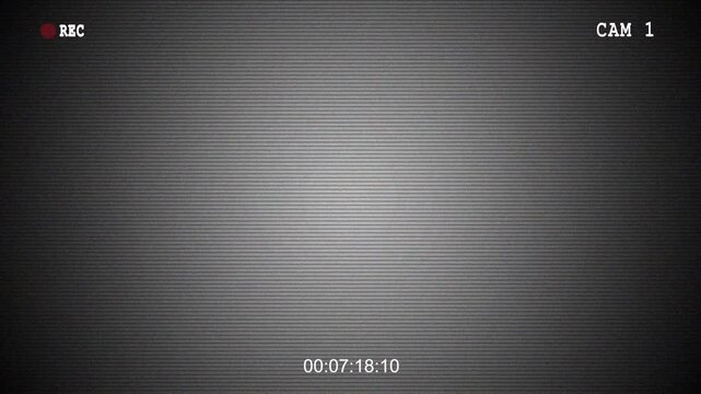 Security camera recording screen overlay, digital surveillance interface, cam 1 with Vhs noise