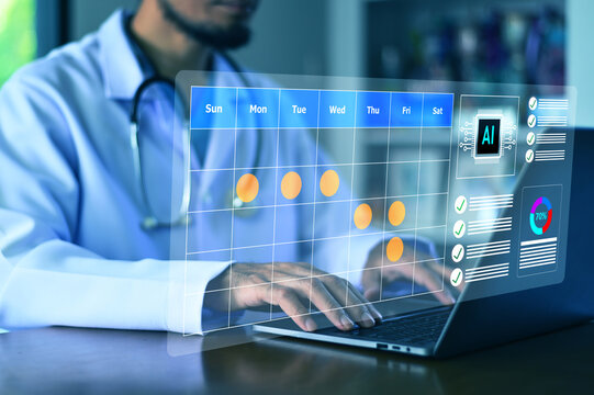 Doctor Using Artificial Intelligence for Advanced Medical Data Analysis and Digital Healthcare Management