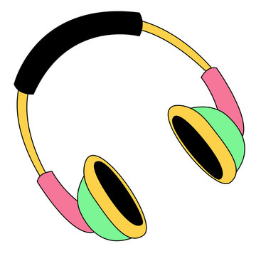 headphones on white background vector illustration of a retro 