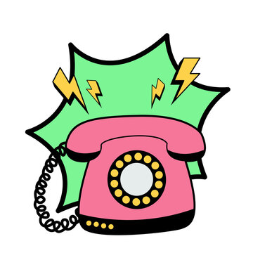 vector illustration of a retro telephone