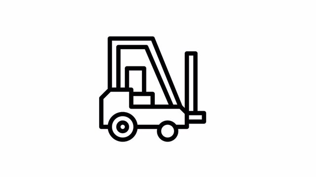 Forklift minimalist stroke animation