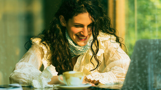 young woman with a book